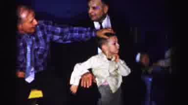 Albany New York (1955): Man Rubbing Head Of Boy Sitting On A Man's Lap Two Women