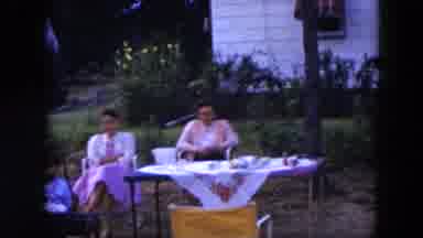 Hicksville New York (1956): Family Sits Around Outside On A Lovely Day While One