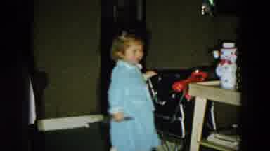 Hicksville New York (1956): A Little Girl In A Blue Robe Looks At Christmas
