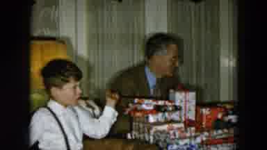 Hicksville New York (1956): Children Looking At Christmas Presents With Their