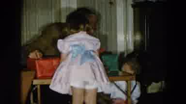 Hicksville New York (1956): Grandpa Joe Brings A Present For His Granddaughter For
