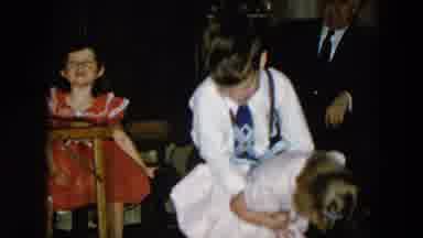 Hicksville New York (1956): Little Girl And Boy Dressed Nicely Take A Bow And Then