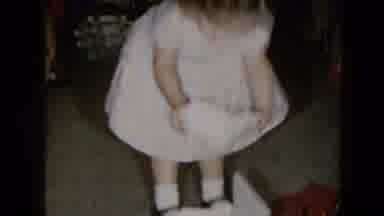 Hicksville New York (1956): Girl Give Christmas Gift Of White Gloves To Mother