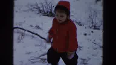 Hicksville New York (1956): Little Boy Playing Outside In The Snow
