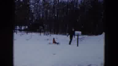 Hicksville New York (1956): A Guy Is Dragging A Little Girl With Red Jacket On The