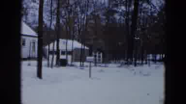 Hicksville New York (1956): Snow Covered Street With A Brown House White House