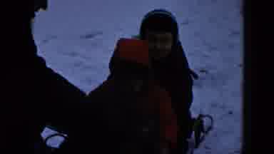 Hicksville New York (1956): A Snowy House And Then Some Kids On A Sled With Their