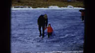 Hicksville New York (1956): Dad Holding Child's Hand While They Walk Through The