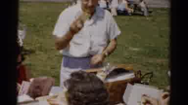 Catskill New York (1957): A Family Is Enjoying The Picnic In Holidays And Enjoying
