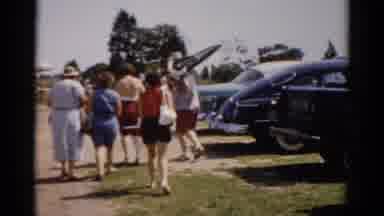 Catskill New York (1957): Group Of People Prepare To Go For A Walk On A Nice Sunny
