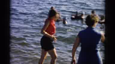 Catskill New York (1957): Group Of Friends Refresh Themselves On A Beach Full Of