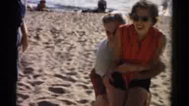 Catskill New York (1957): Two Girls Standing And One Guy Was Come And Putting A