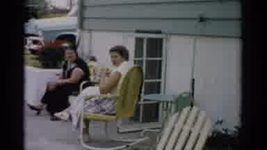 Catskill New York (1957): Two Ladies Are Sitting On The Side Of The House One Is