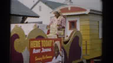 Catskill New York (1957): Woman Wearing Yellow Scarf Sits On Aunt Jemima Pancake