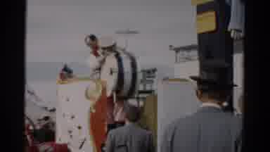 Catskill New York (1957): People Attending A Fair In America Where A Band Is