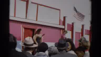 Catskill New York (1957): Two Cows And Entertainers At A Fairground With Many