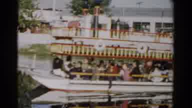 Catskill New York (1957): A Steam Boat With Passengers Cruising On A Lake