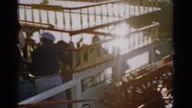 Catskill New York (1957): Back Shot Of A Ferry Leaving Port