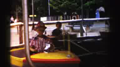 Catskill New York (1957): Kids Play Fair Boat Attraction Small Funny Outdoors