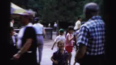 Catskill New York (1957): Kids Are Enjoying Seeing A Big Black Bear At A Zoo