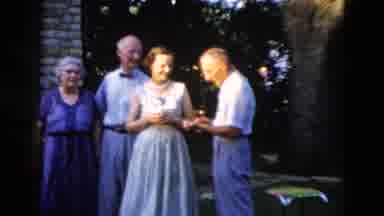 Yellowstone Wyoming USA (1958): Friends And Family Gather Together Outside To Chat