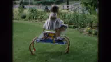Hicksville New York (1957): A Little Girl Swing In The Toys And Jump Them