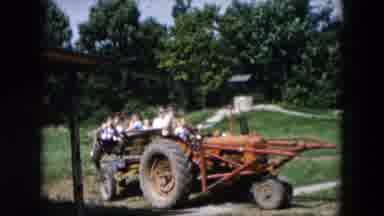 Hicksville New York (1957): Babies Are Loaded With Tractors For Driving