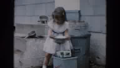 Hicksville New York (1957): Girl Plays With Her Friends Outside The Home