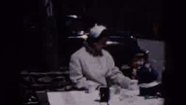 Hicksville New York (1957): Mom And Daughter Having An Outdoor Picnic In Cold