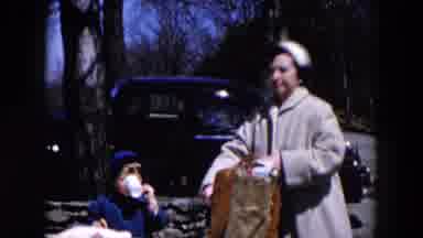 Hicksville New York (1957): The Little Girl Is Drinking Her Drink And Watches The
