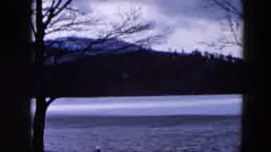 Hicksville New York (1957): Large Lake Partially Covered By Ice Surrounded By Tree