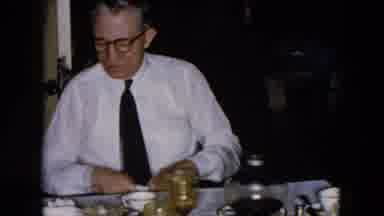 Hicksville New York (1957): Husband And Wife Enjoying A Casual Dinner