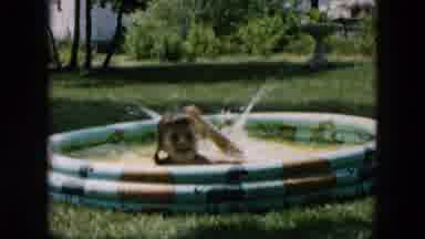 Hicksville New York (1957): Hot Summer Day Toddler Girl Playing In Her Kitty