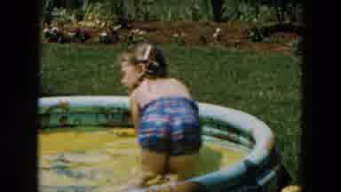 Hicksville New York (1957): Young Girl Jumping And Playing In Swimming Pool In