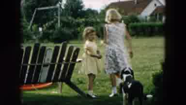 Hicksville New York (1957): Girl Wearing Yellow Dress Walks Toward Black And White