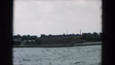 Hicksville New York (1957): Harbor View With A Cloudy Sky And Images From An