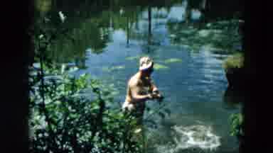 Hicksville New York (1957): A Person Enjoying In The Lake Of Water And Near Their