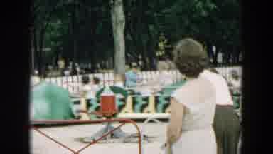Hicksville New York (1957): Children Have Fun In An Amusement Park On A Beautiful