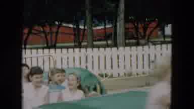 Hicksville New York (1957): Children Riding Circular Fair Style Ride And Girl