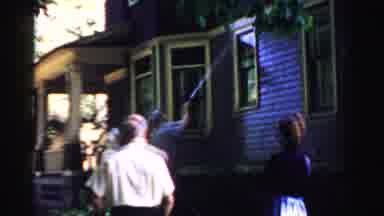 Normal Illinois USA (1957): Old Couple Hired Worker To Power Wash Their House