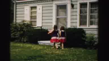 Normal Illinois USA (1957): Two Young Brown Haired White Girls Spending Time