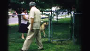 Normal Illinois USA (1957): A Dog In The Kennel Barking For Everyone