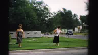 Normal Illinois USA (1957): Older Woman Tries Desperately Over And Over To Grab