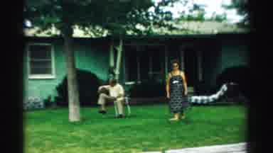 Normal Illinois USA (1957): A Older Couple Spending Time Outside In The Yard