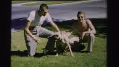 Normal Illinois USA (1957): The Two Boys Are Playing With Their Dogs And Go For A
