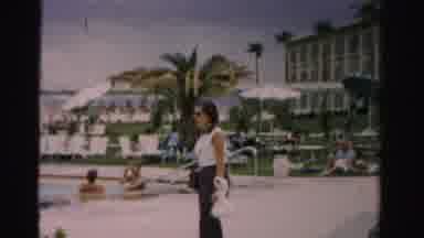 Las Vegas Nevada (1957): The Single Girl Doing Walking In The Swimming Pool