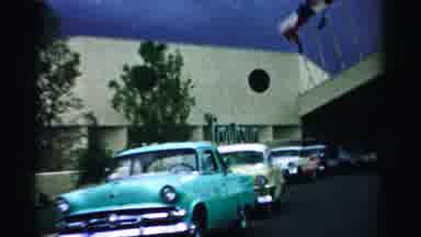 Las Vegas Nevada (1957): Old Cars Vintage Show Hotel Flags Showcase Lined Up