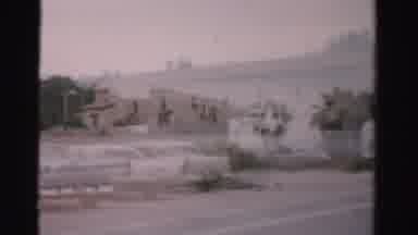 Las Vegas Nevada (1957): Classic Cars In Parking Lot With People And Palm Trees In