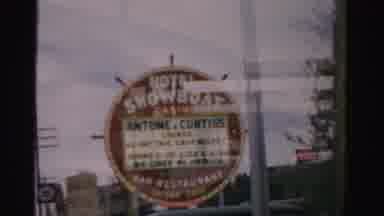 Las Vegas Nevada (1957): A Sign For The Hotel Showboat Casino Appears Through A