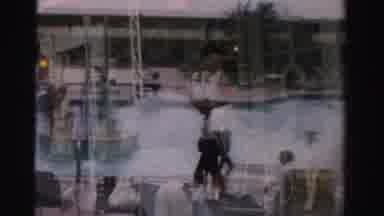 Las Vegas Nevada (1957): Woman Strolls Through Spa With Swimming Pools With Good